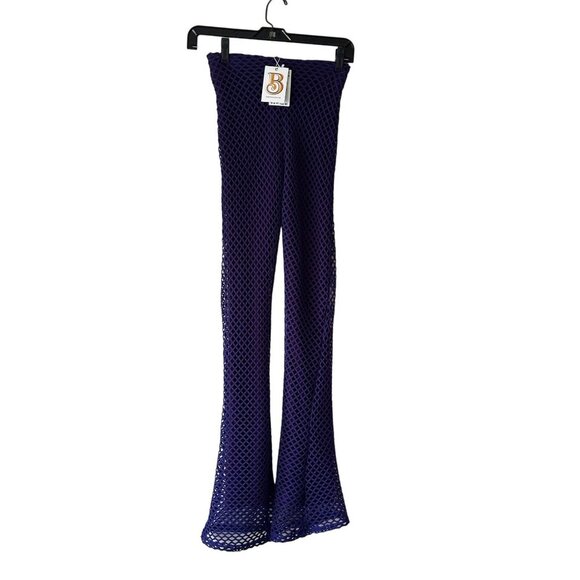 Sammy B Diamond Mesh Bootcut Pants Purple Flared Trashy Y2K NWT Lined Party XS - Picture 5 of 15